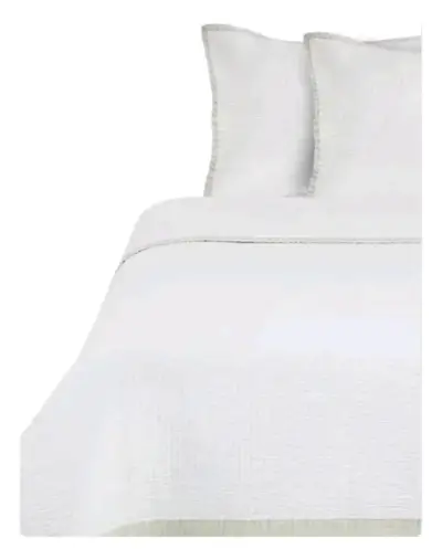 Juego de Cama Blanco con Detalles Beige 1.5 - miniatura 4