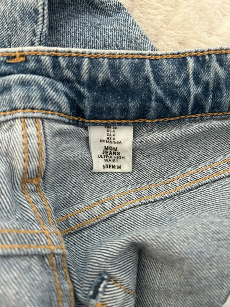 Jeans Mom Fit H&M Azul Claro - 3