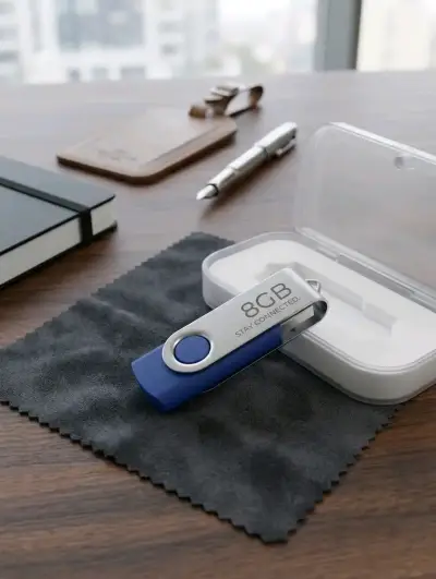 💾 Pendrive USB Giratorio Metálico 8GB Azul - miniatura 1
