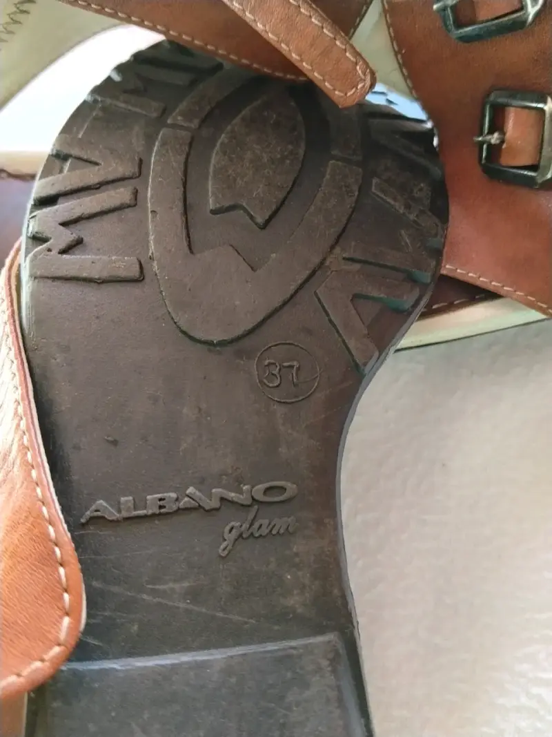 Sandalias de cuero marrón Albano Glam talla 37 - 1