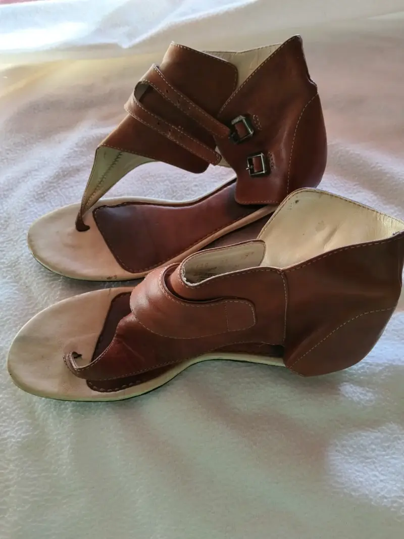 Sandalias de cuero marrón Albano Glam talla 37 - 2
