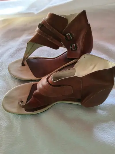 Sandalias de cuero marrón Albano Glam talla 37 - miniatura 2
