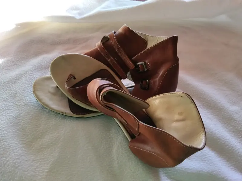Sandalias de cuero marrón Albano Glam talla 37 - 3