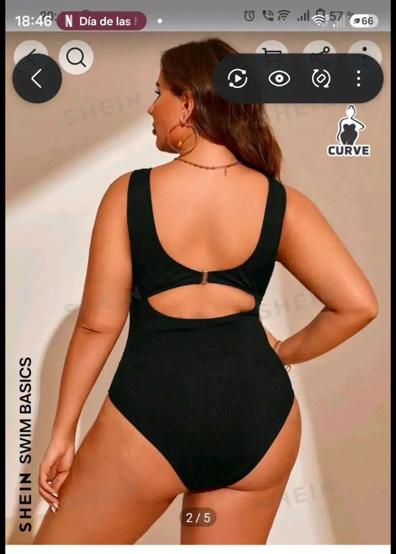 Traje de baño negro talla grande - 4