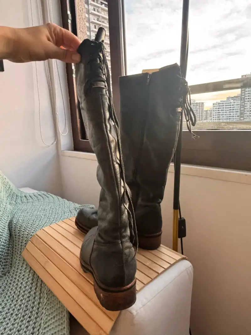 Botas de cuero negras romano para mujer - 3