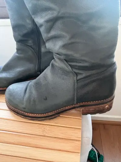 Botas de cuero negras romano para mujer - miniatura 4
