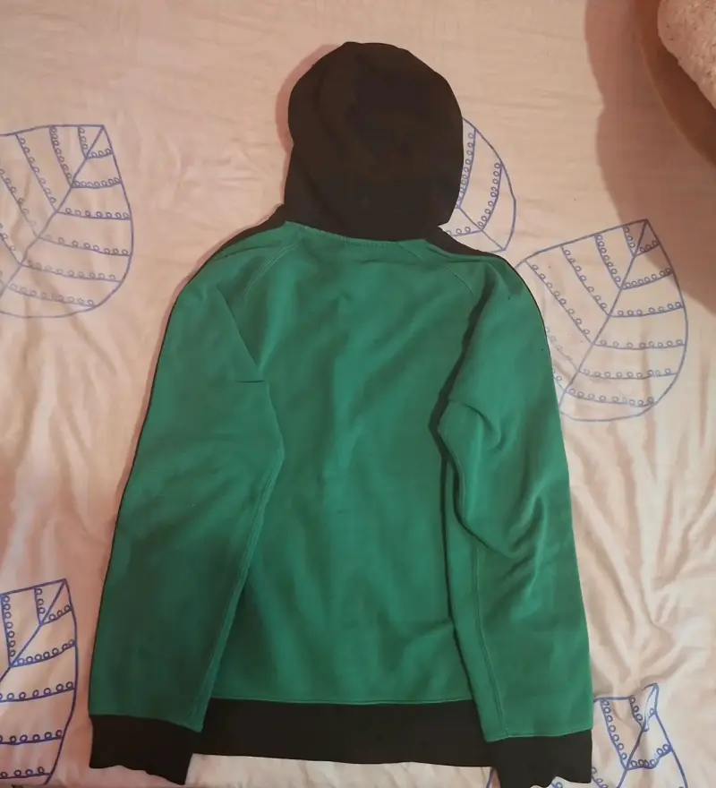 Polerón polo con capucha verde y negro talla XL - 2