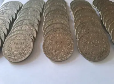 Lote de 90 Monedas de 1 Peso 1933, Chile - miniatura 1