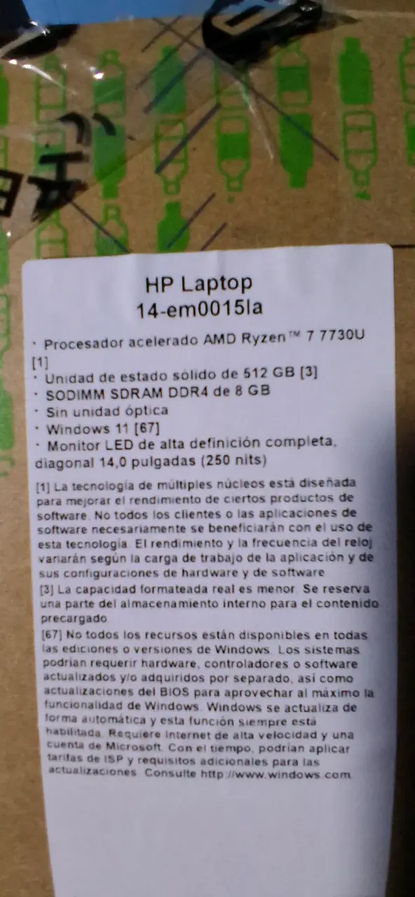 HPNotebook 14-EM0015LA , nuevo. - 5