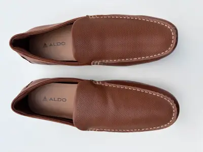 Zapatos mocasines de cuero marrón Aldo - miniatura 3