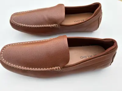 Zapatos mocasines de cuero marrón Aldo - miniatura 5