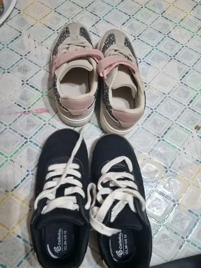 Zapatillas para niños Colloky en negro y rosa - miniatura 1