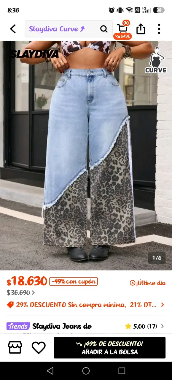 Pantalones anchos con estampado animal print - 2