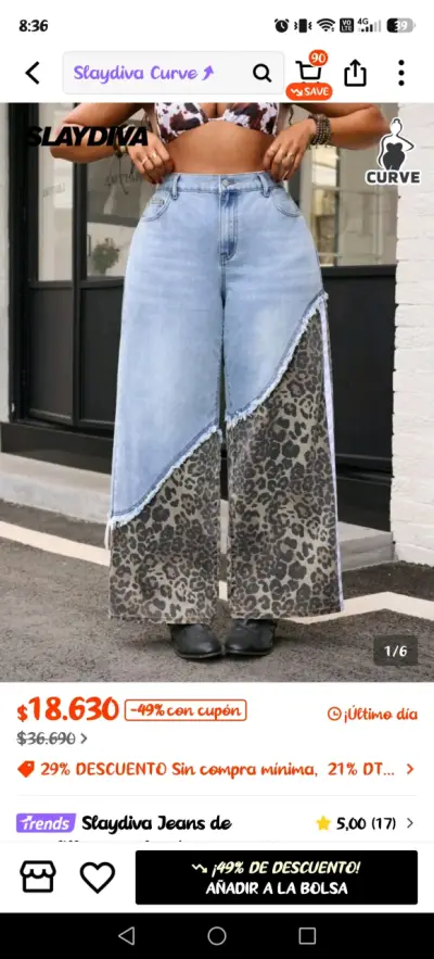 Pantalones anchos con estampado animal print - miniatura 2