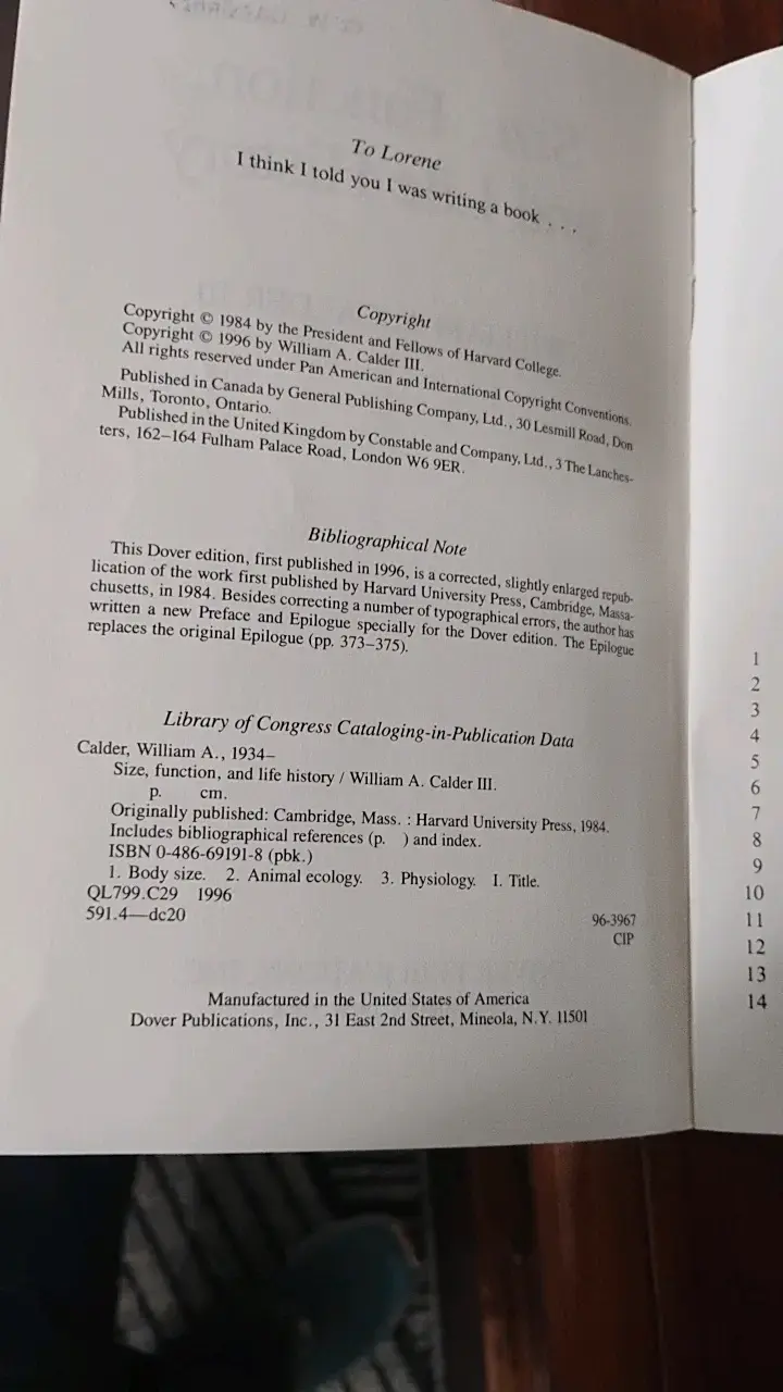 Libro Size, Function, and Life History de William A. Calder III - 3