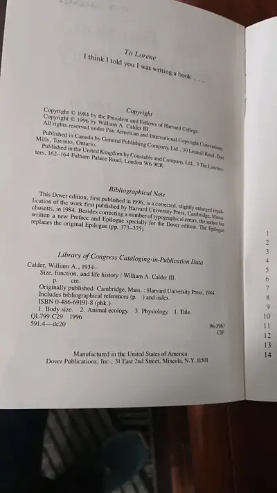 Libro Size, Function, and Life History de William A. Calder III - miniatura 3