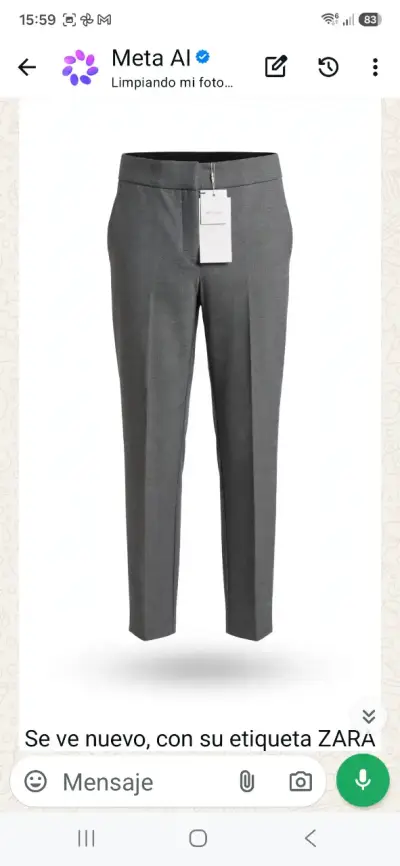 Pantalones de vestir grises para mujer Zara nuevos - miniatura 2