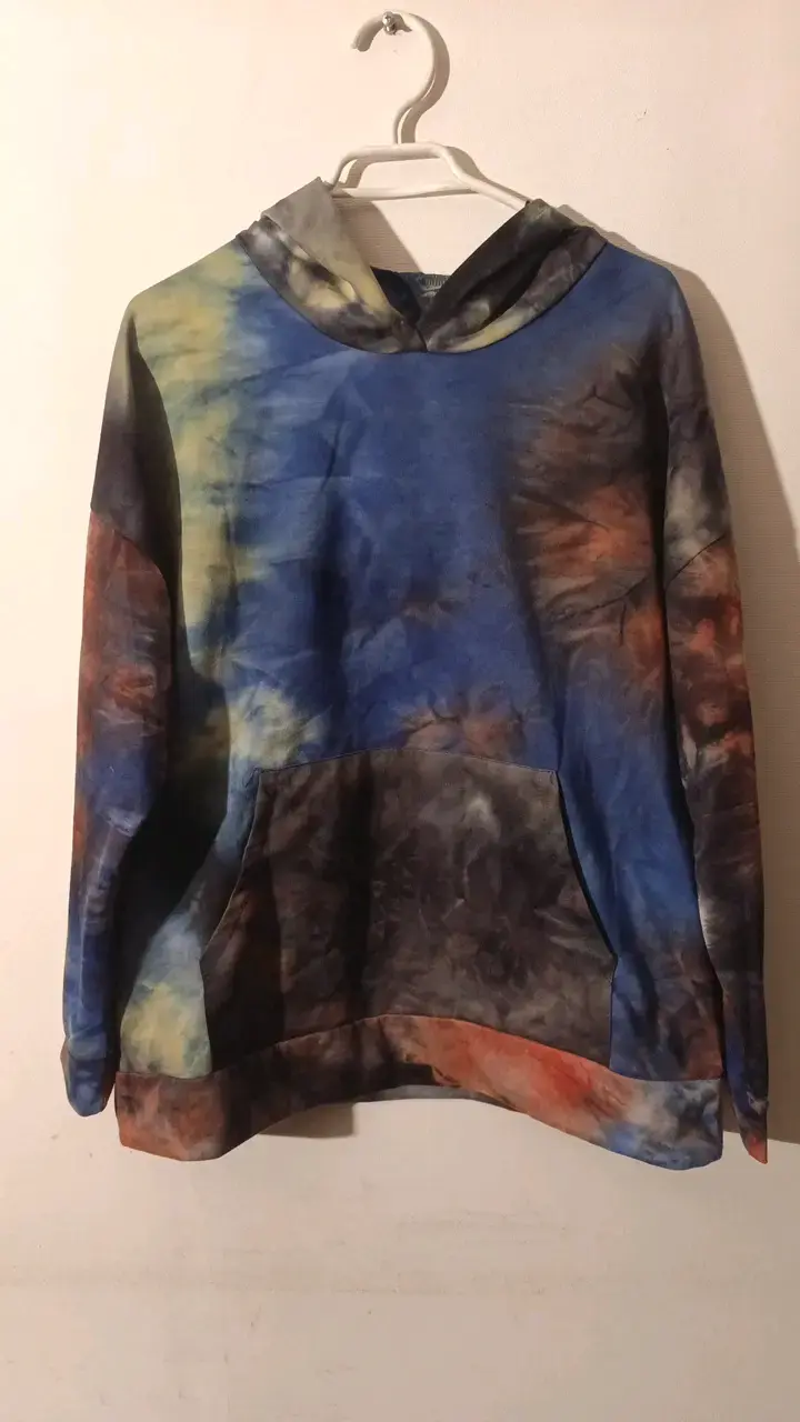 Polerón unisex tie-dye multicolor con capucha - 1