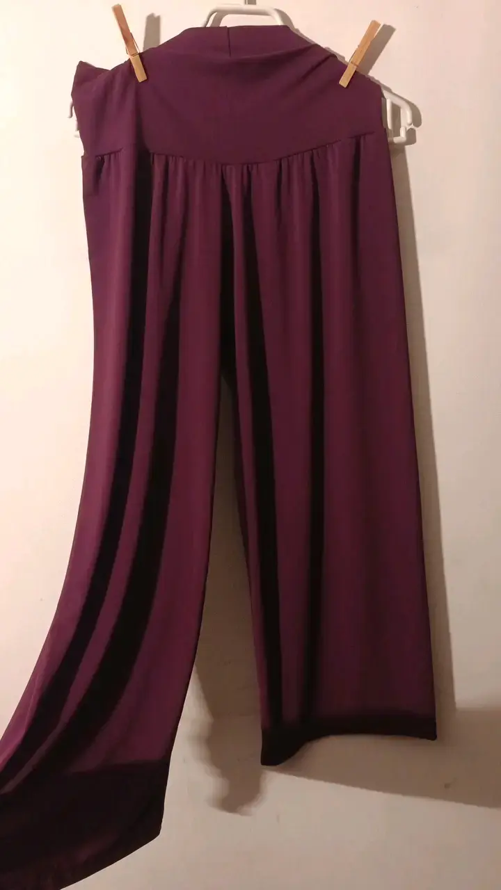 Pantalones palazzo morados para mujer - 1