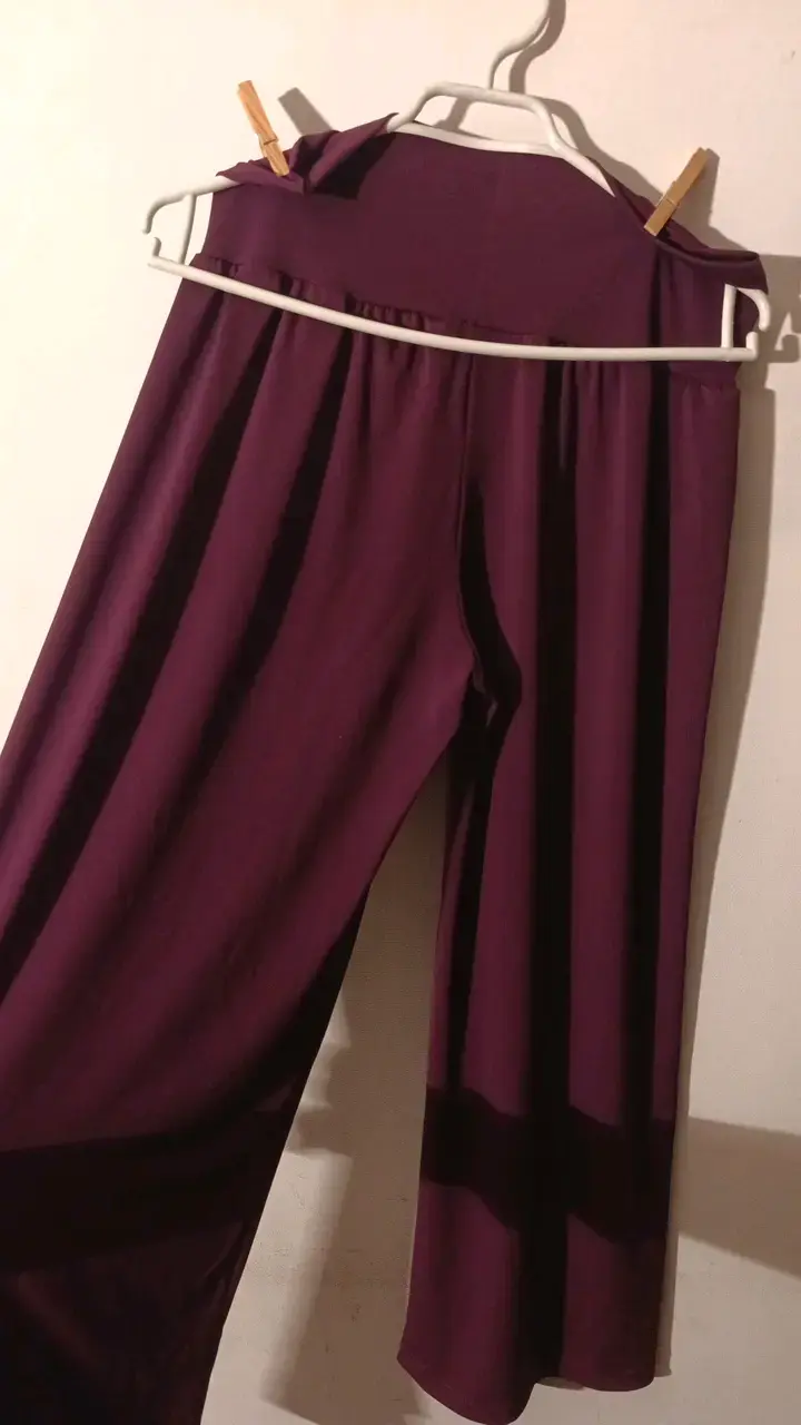 Pantalones palazzo morados para mujer - 4