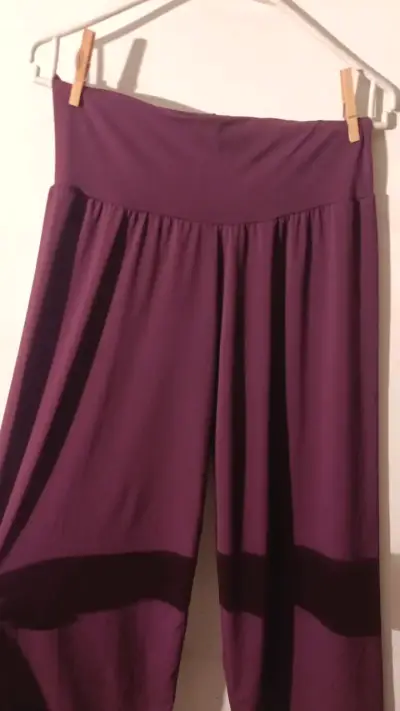 Pantalones palazzo morados para mujer - miniatura 5