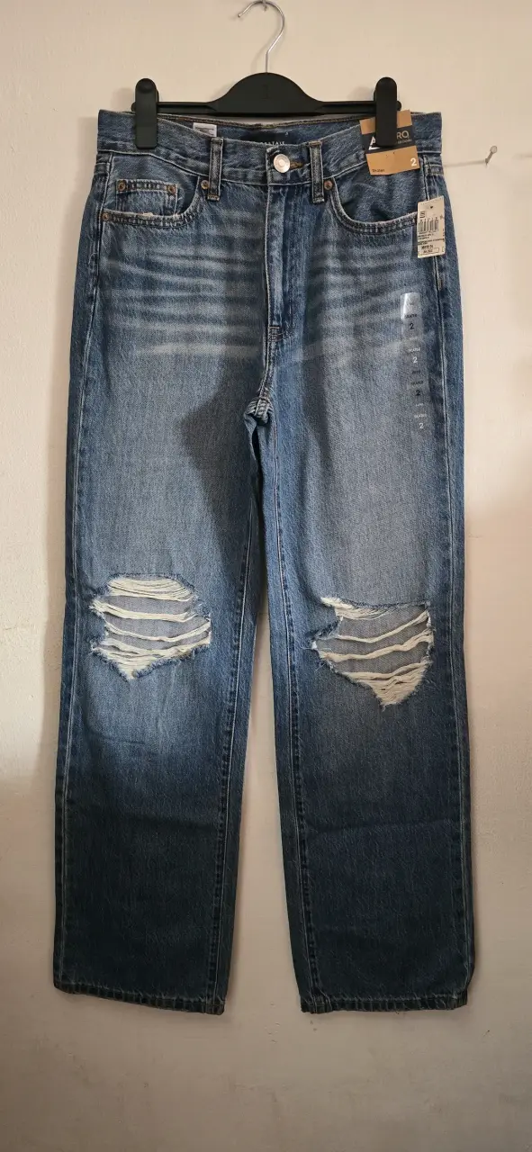 Jeans azules desgastados para mujer - 1