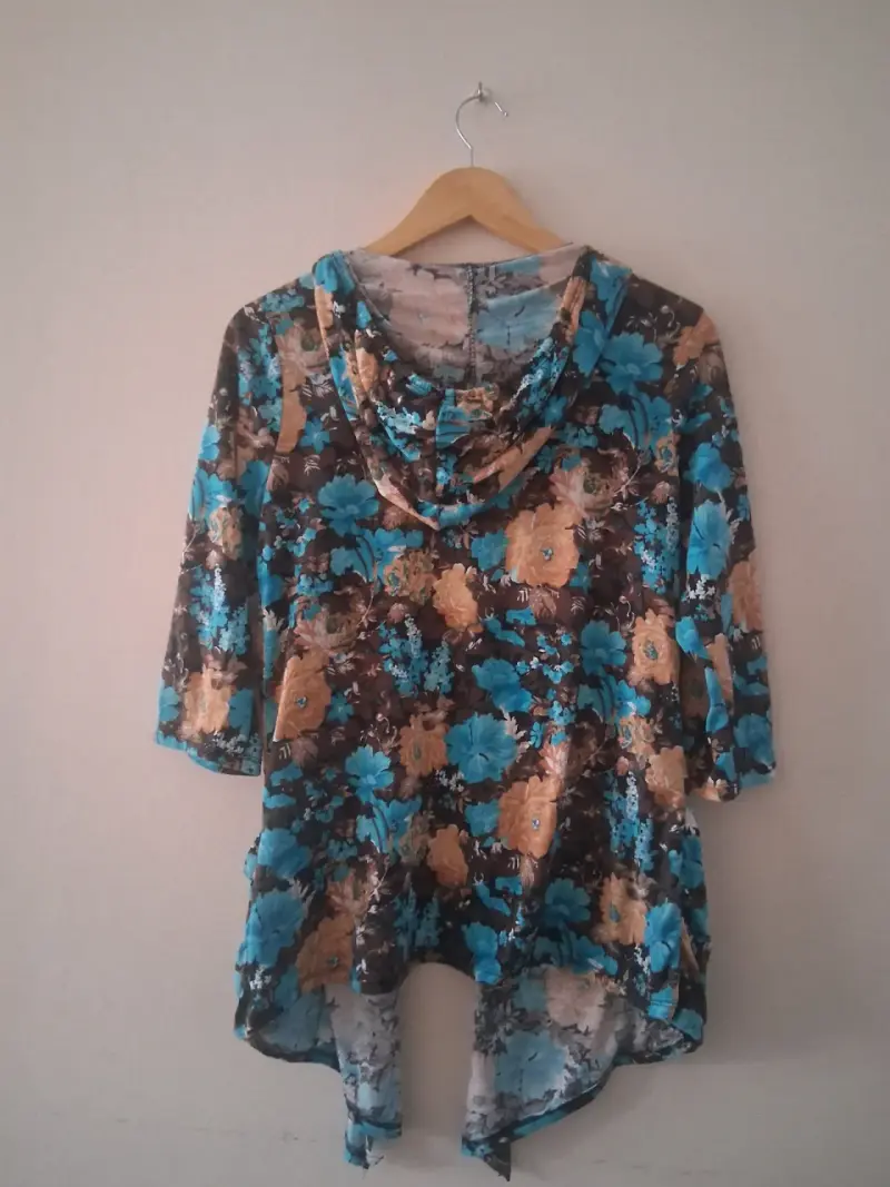 Cárdigan floral con capucha para mujer - 2