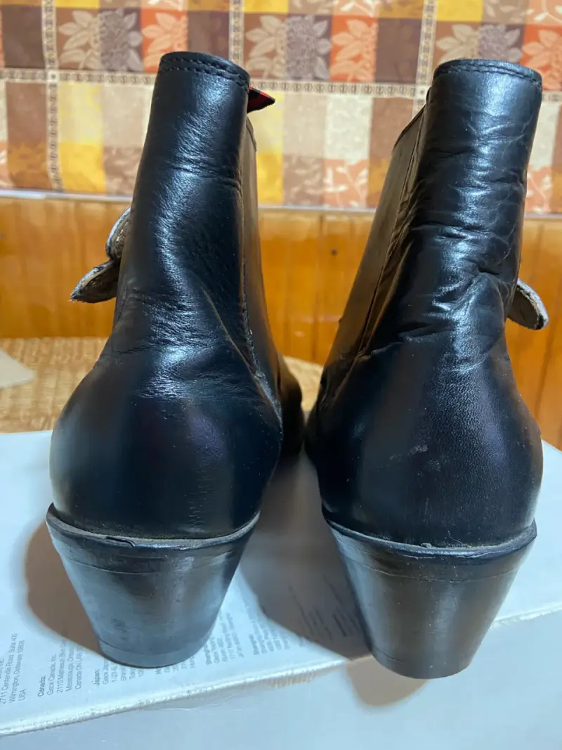 Botines de cuero de huaso negro con hebillas - 5