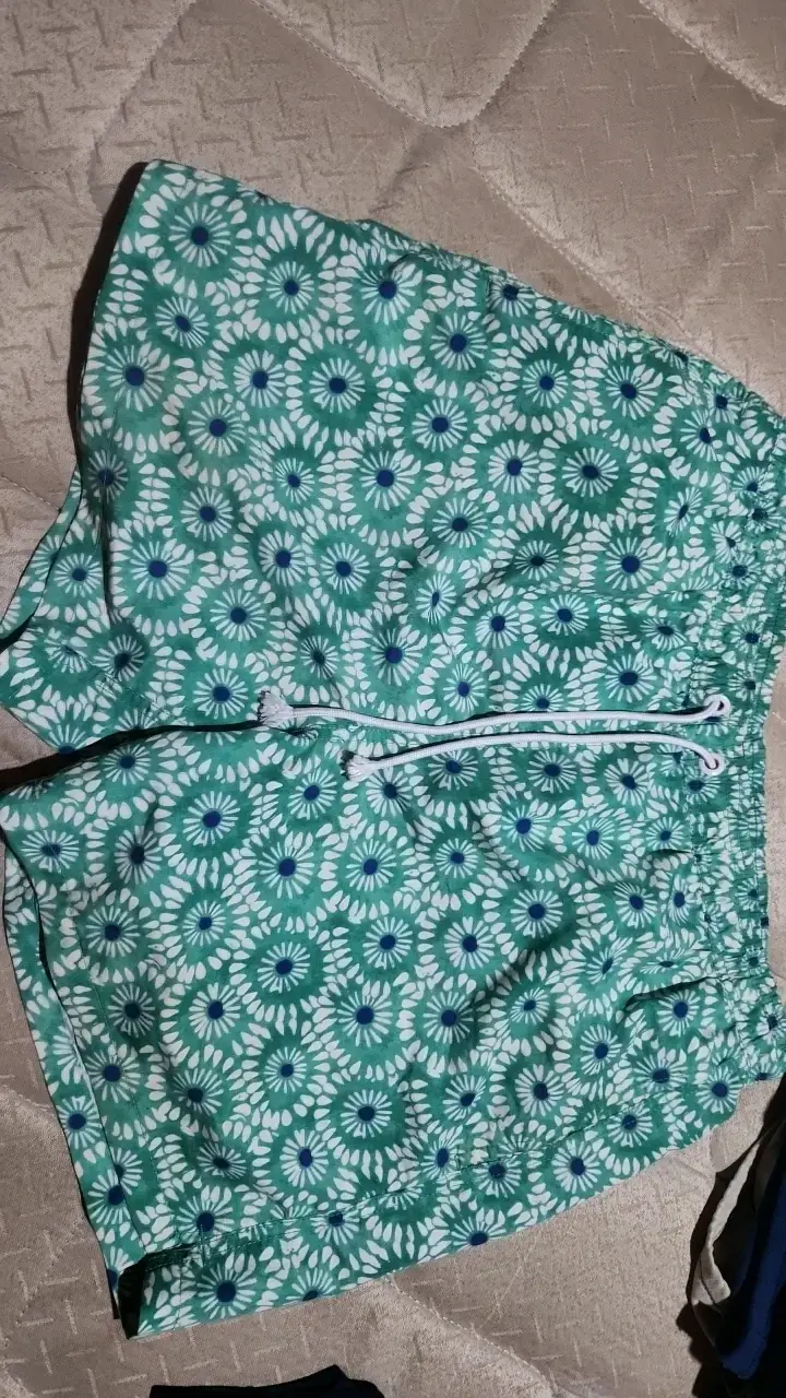 Shorts de baño estampados verdes para hombre - 1