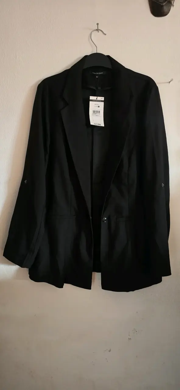 Blazer negro elegante para mujer talla XL - 1
