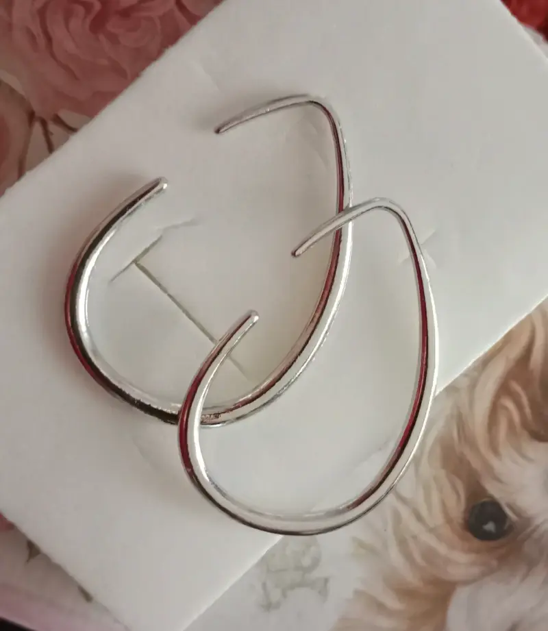 Aros de plata en forma de lágrima - 1