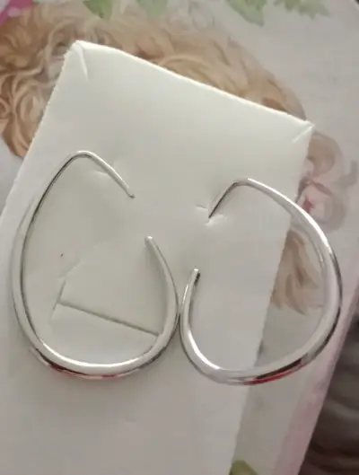 Aros de plata en forma de lágrima - miniatura 3