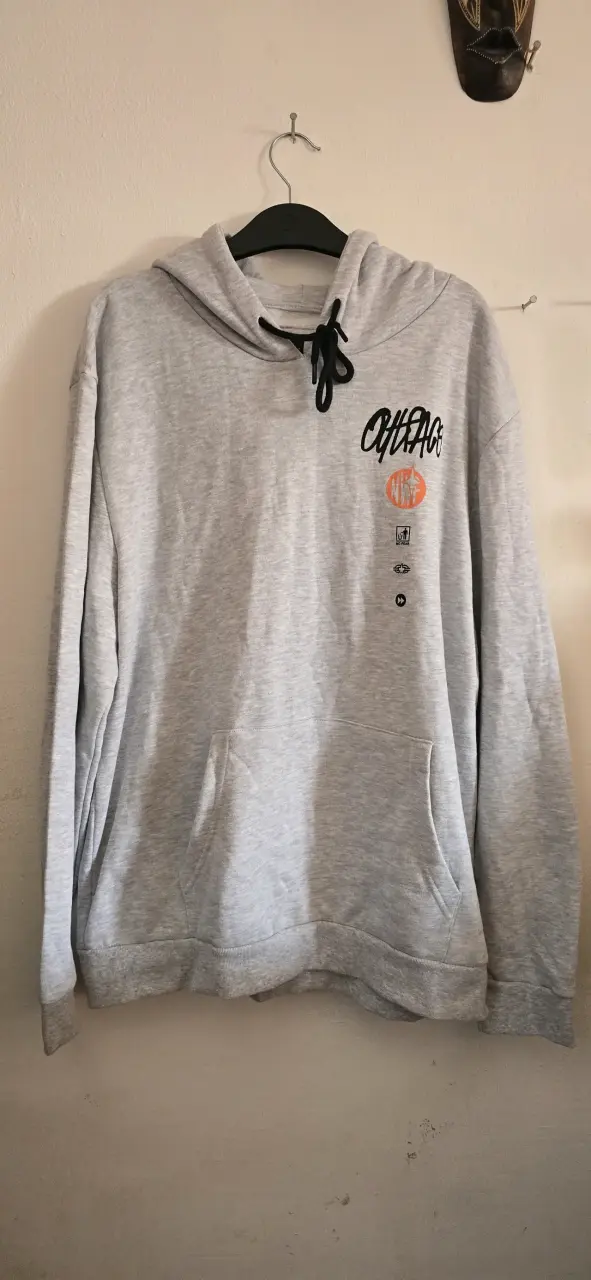 Polerón gris con diseño Chicago y gráfico trasero - 1