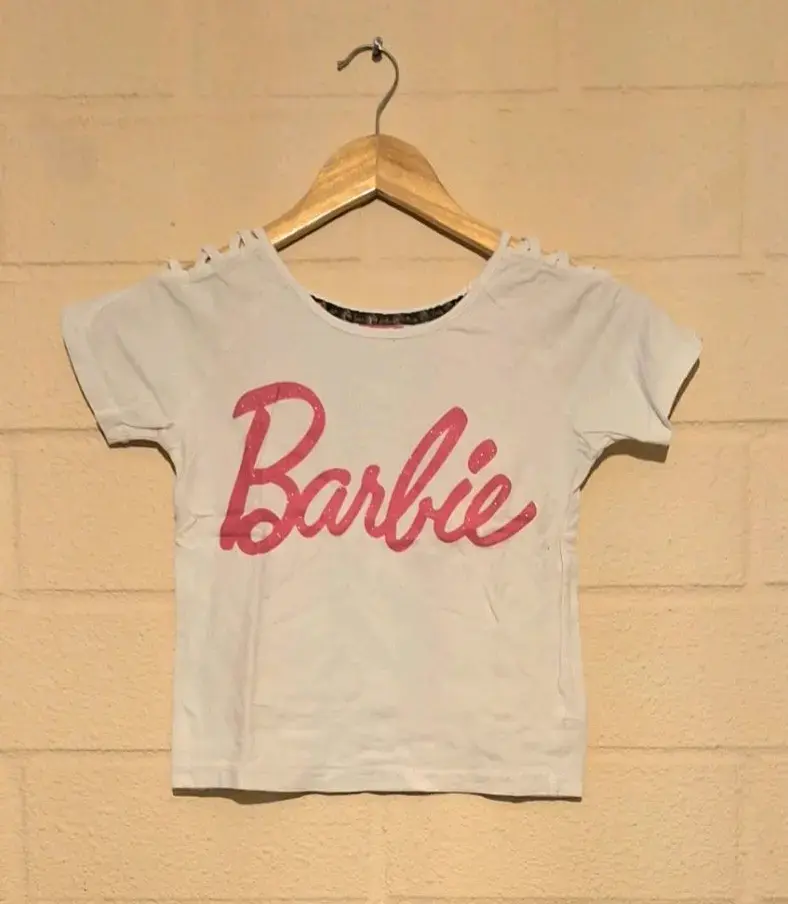 Polera Barbie blanca para niña - 1