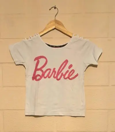 Polera Barbie blanca para niña - miniatura 1