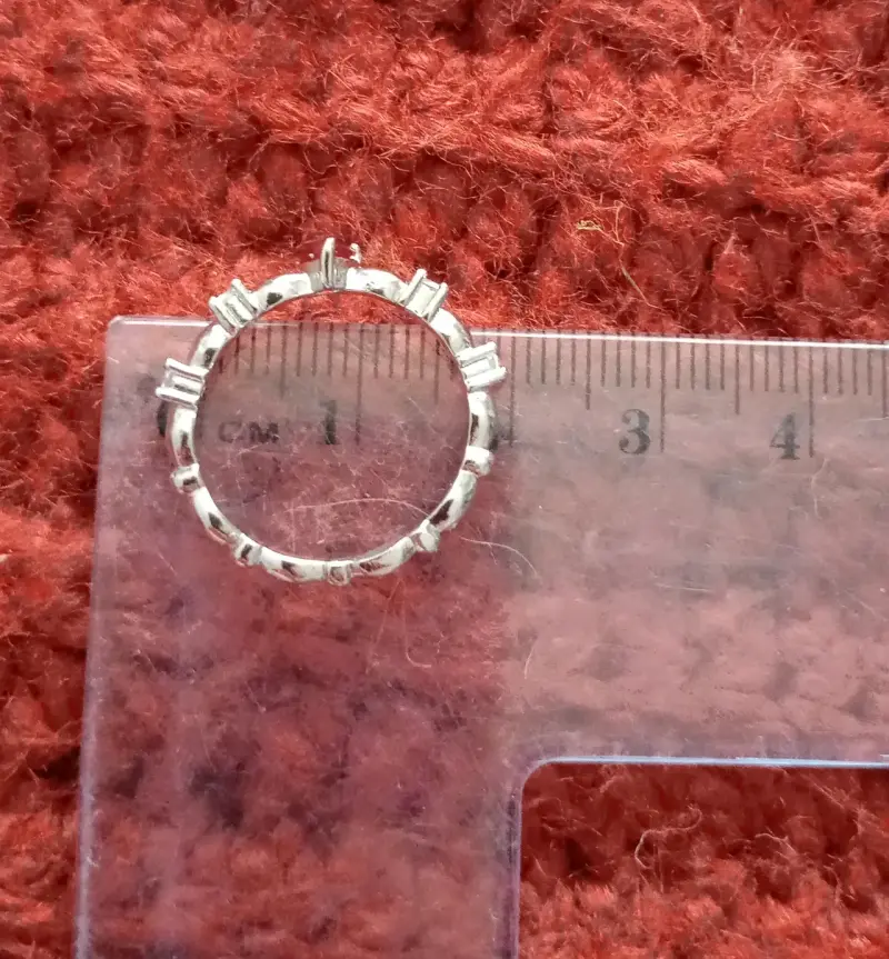 Anillo de plata con corazón rojo y circonitas - 5