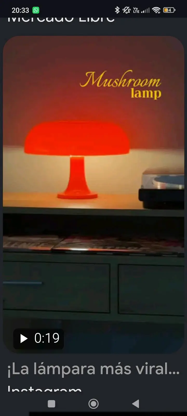 Lámpara de mesa estilo hongo naranja - 2