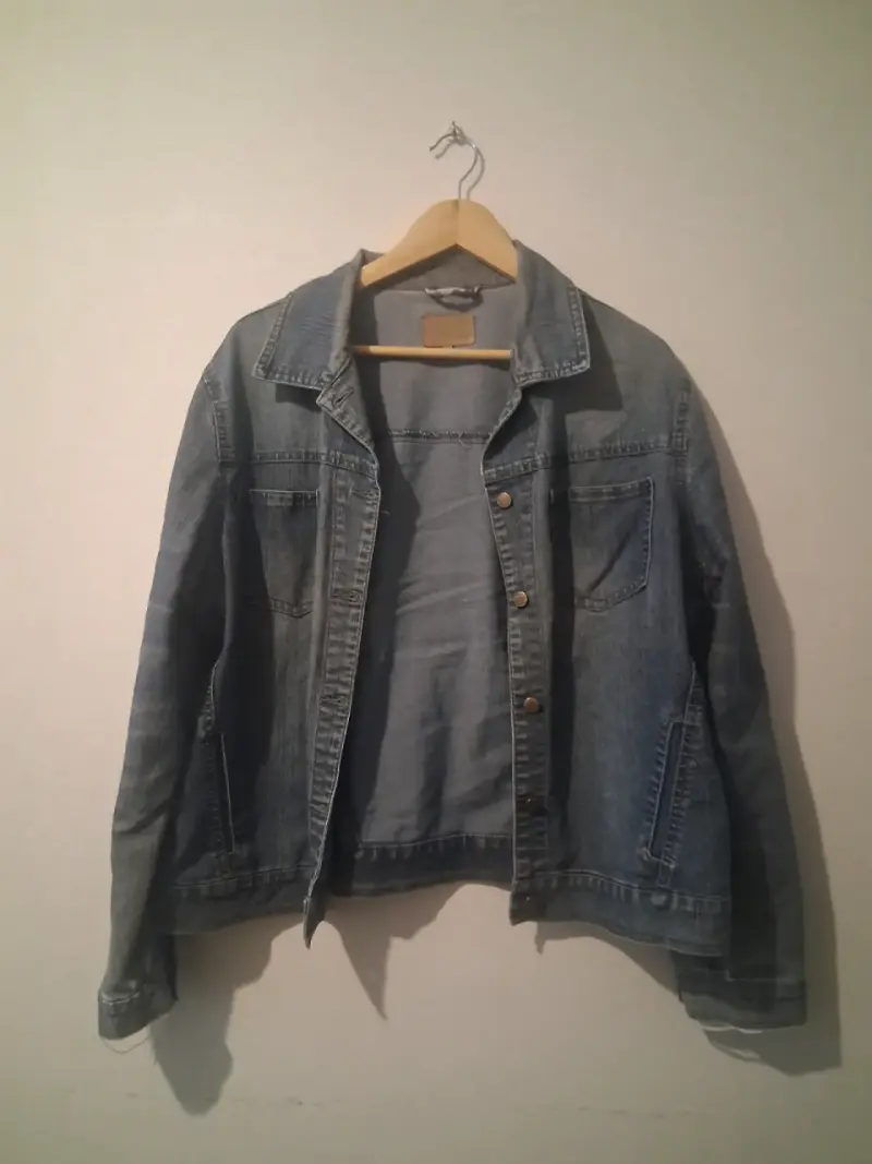 Chaqueta de mezclilla azul para mujer