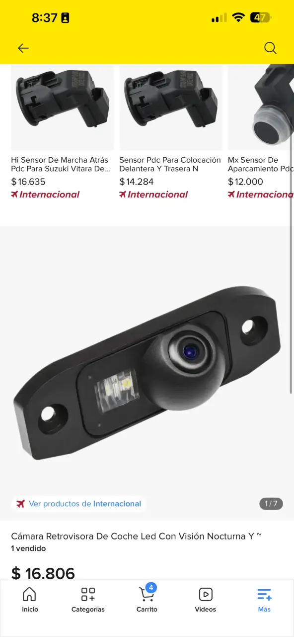 Cámara retrovisora de coche LED con visión nocturn - 1