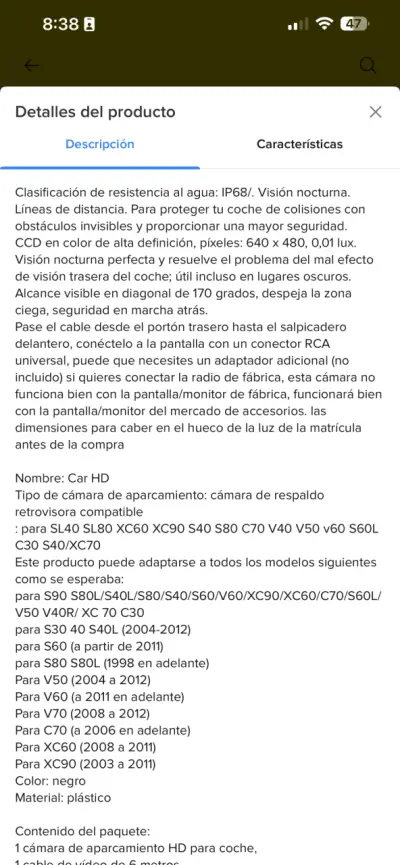 Cámara retrovisora de coche LED con visión nocturn - miniatura 2