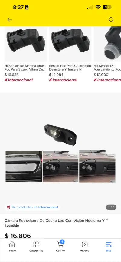 Cámara retrovisora de coche LED con visión nocturn - miniatura 4
