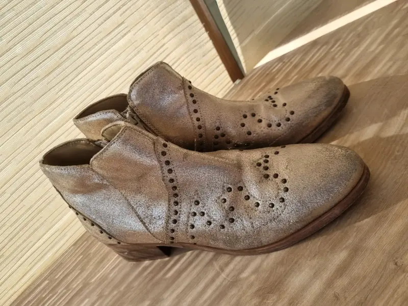Umbrale n40 - Botines de cuero dorados - 3