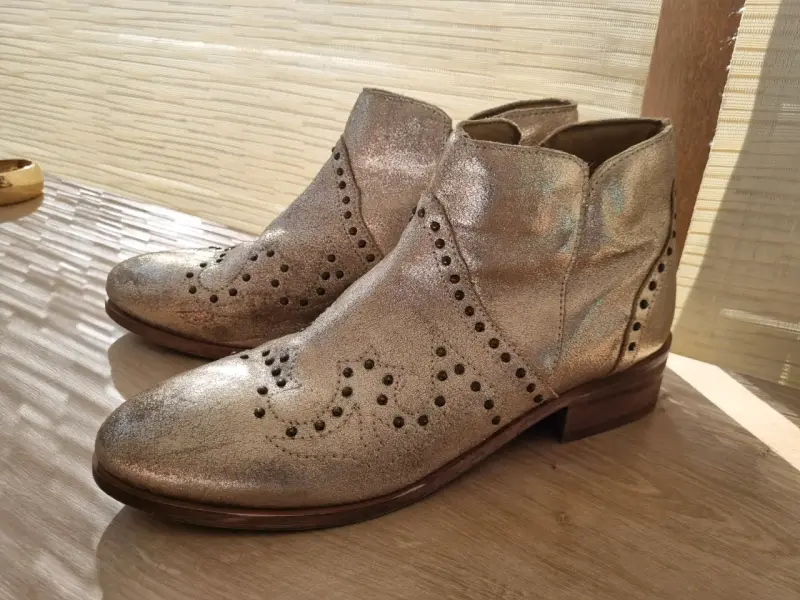 Umbrale n40 - Botines de cuero dorados - 4