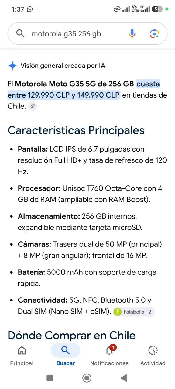 Smartphone Motorola Moto G35 5G - 5