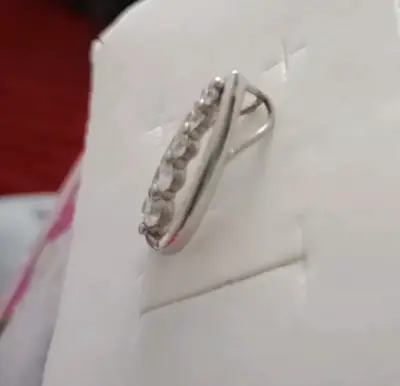 Colgante  plata con circonitas en forma de lágrim - miniatura 2