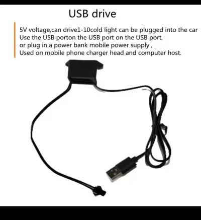 Luces LED Neón para Auto USB Naranjas - miniatura 4