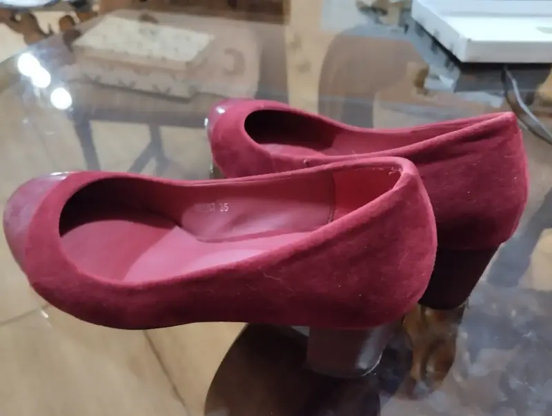 Zapatos Taco Via Fina Modelo 86587 Color Burdeo 35 - 1