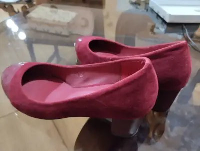 Zapatos Taco Via Fina Modelo 86587 Color Burdeo 35 - miniatura 1