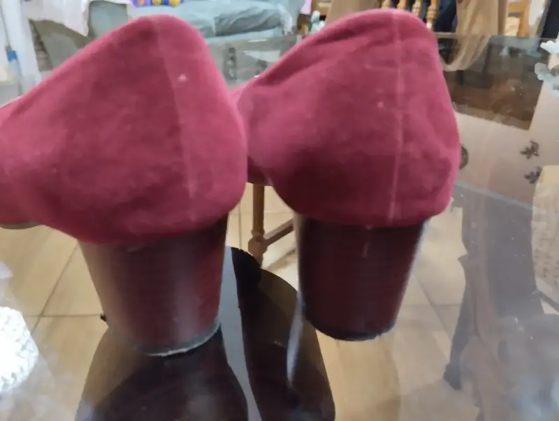 Zapatos Taco Via Fina Modelo 86587 Color Burdeo 35 - 5