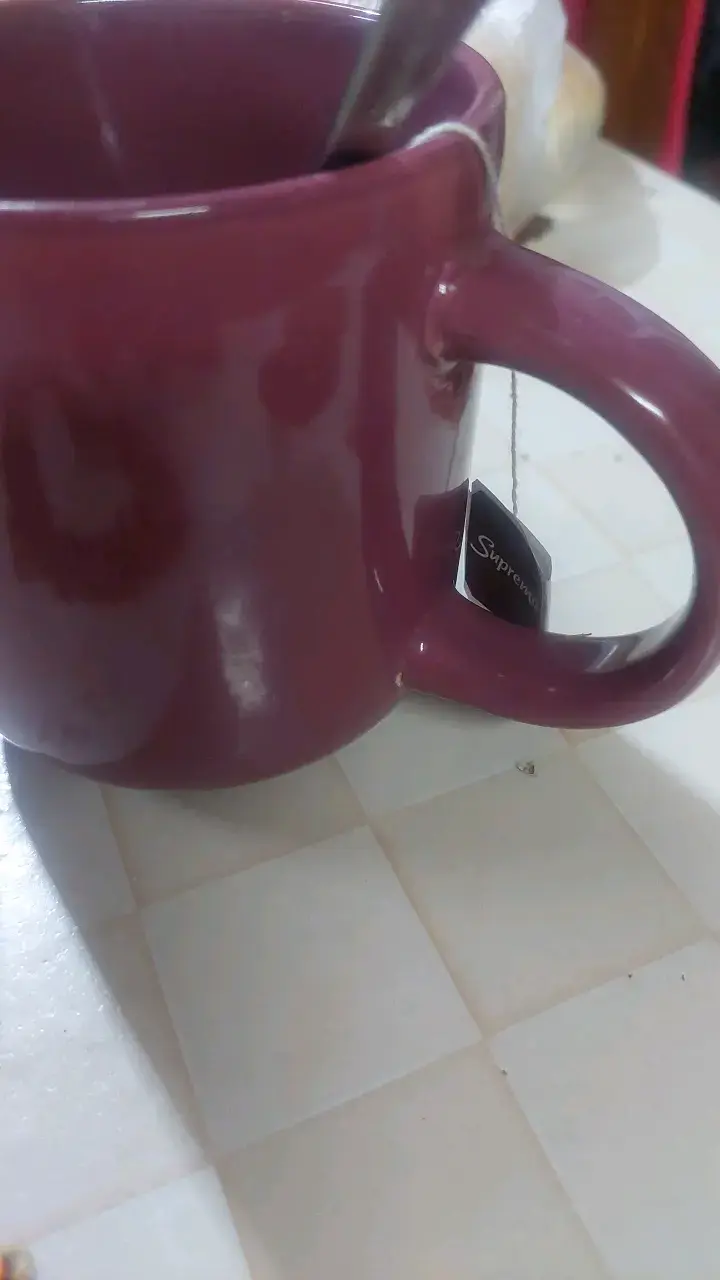 Taza de cerámica color burdeos